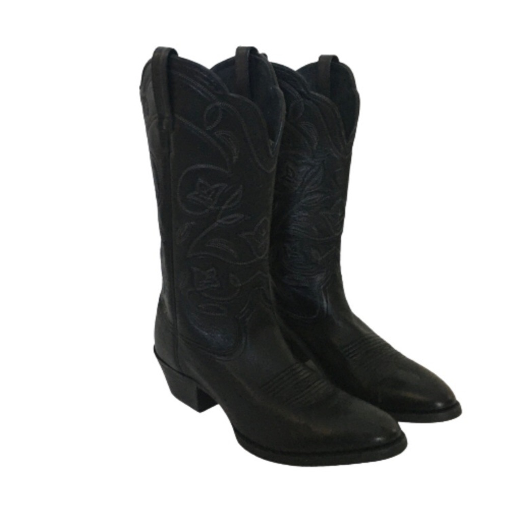 Ariat Heritage R Toe Western Boots Black Cowgirl Cowboy Country 6.5 EUC